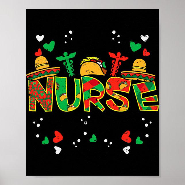 Mexican Nurse Taco Stethoscope Cinco De Mayo Poster (Vorne)