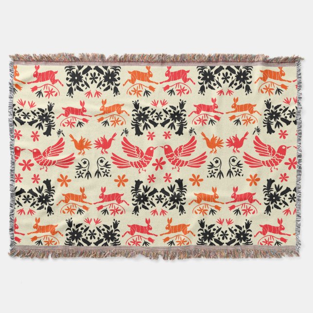 Mexican Otomi Home Decor Decke (Vorderseite)