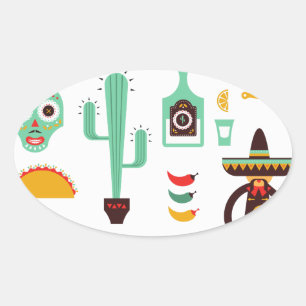 Mexican Ovaler Aufkleber