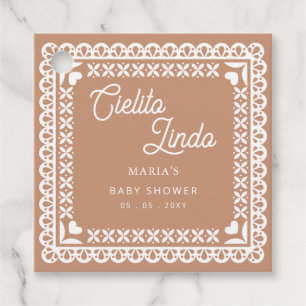 Mexican Papel Picado Cielito Lindo Baby Dusche Geschenkanhänger