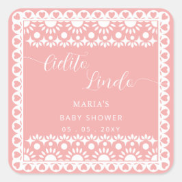 Mexican Papel Picado Cielito Lindo Baby Dusche Quadratischer Aufkleber