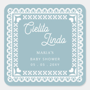 Mexican Papel Picado Cielito Lindo Baby Dusche Quadratischer Aufkleber