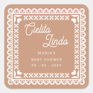 Mexican Papel Picado Cielito Lindo Baby Dusche Quadratischer Aufkleber