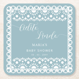 Mexican Papel Picado Cielito Lindo Baby Dusche Rechteckiger Pappuntersetzer