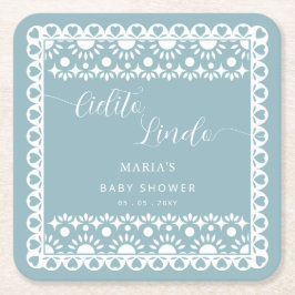 Mexican Papel Picado Cielito Lindo Baby Dusche Rechteckiger Pappuntersetzer