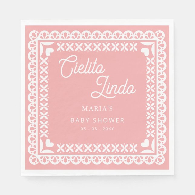 Mexican Papel Picado Cielito Lindo Baby Dusche Serviette (Vorderseite)