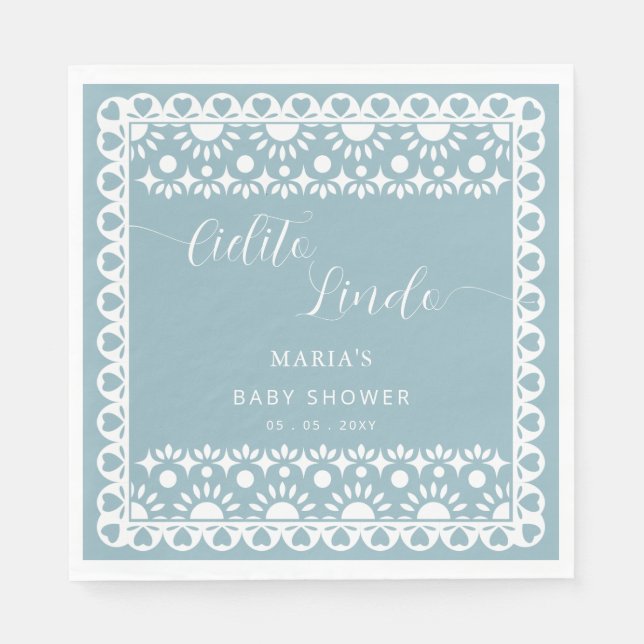 Mexican Papel Picado Cielito Lindo Baby Dusche Serviette (Vorderseite)