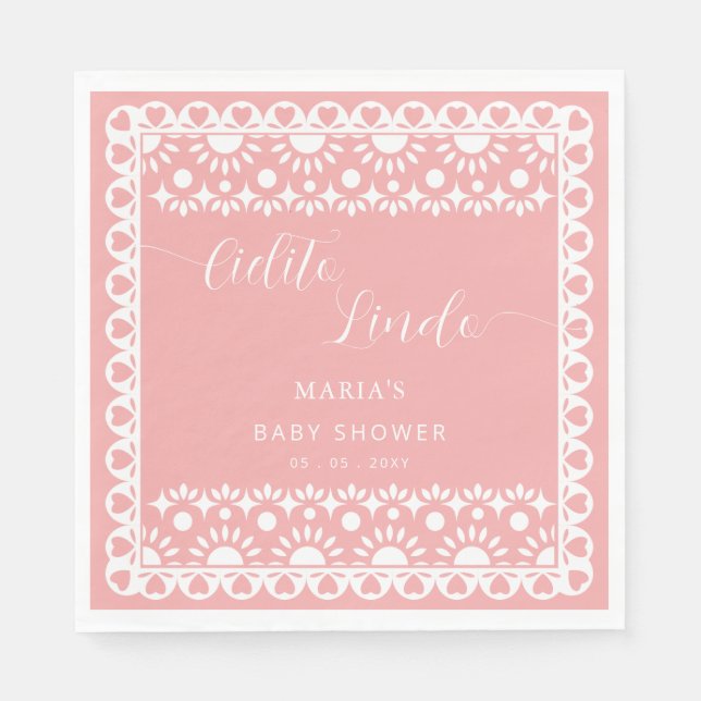 Mexican Papel Picado Cielito Lindo Baby Dusche Serviette (Vorderseite)
