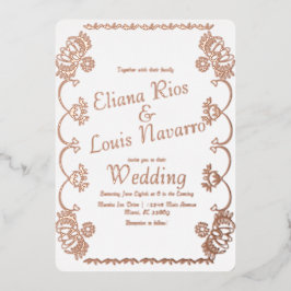 Mexican Papel Picado Folk Wedding gepresst Folieneinladung