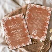 Mexican Papel Picado Terracotta White Boho Wedding