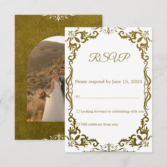 Mexican Papel Picado Wedding RSVP Card (Vorne/Hinten)