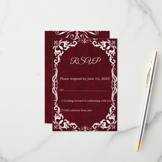 Mexican Papel Picado Wedding RSVP Card (Vorderseite/Rückseite Beispiel)