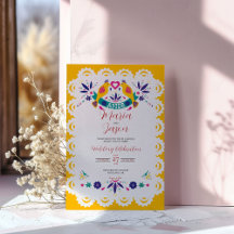 Mexican Papel Picado Yellow Nuestra Boda Wedding