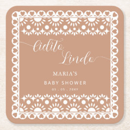 Mexican Papel PicadoCielito Lindo Baby Shower Rechteckiger Pappuntersetzer