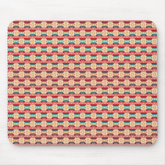 Mexican Pattern in Beige and Red Mousepad (Vorne)