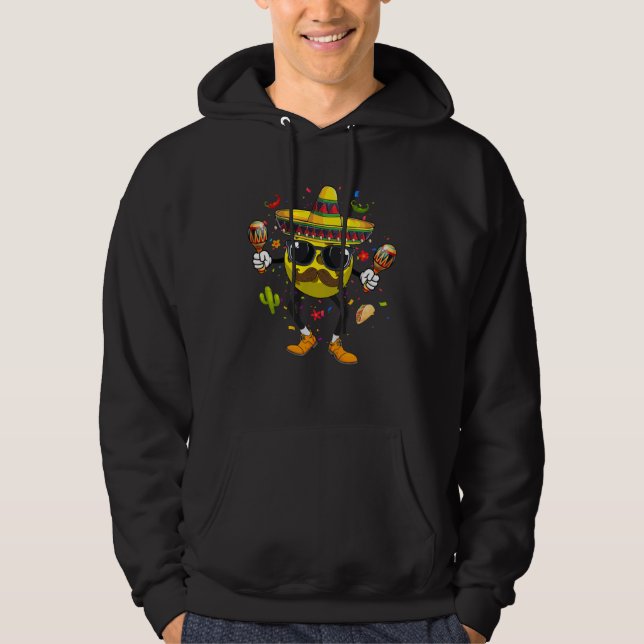 Mexican Pickleball Ball Sombrero Maracas Cinco De  Hoodie (Vorderseite)