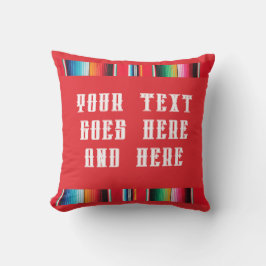 Mexican Poncho Blanket Red - Custom throw pilz Kissen