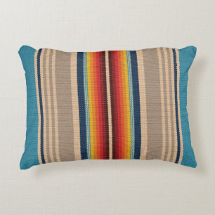 Mexican Rug: Farbige Streifen Nahtlos. Dekokissen