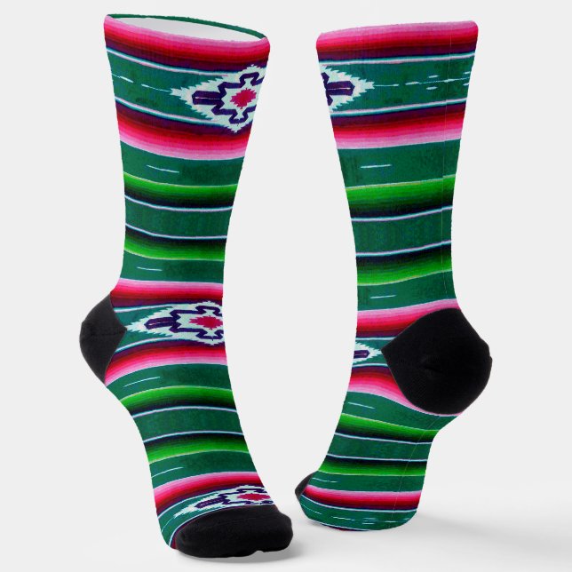 Mexican Sarape Pattern Socken (Gewinkelt)