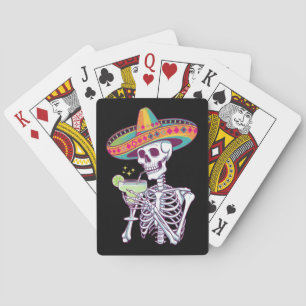 Mexican Skeleton Cinco De Mayo Margarita Fiesta Spielkarten