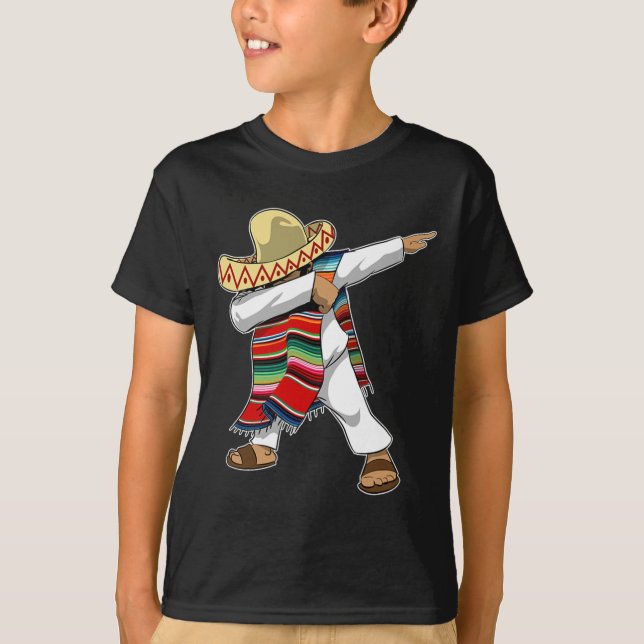 Mexican Sombrero Poncho Dabbing T-Shirt (Vorderseite)