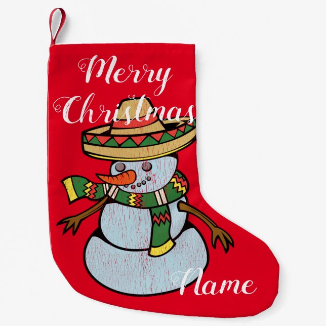 Mexican Sombrero Santa Thunder_Cove Kleiner Weihnachtsstrumpf (Vorderseite)