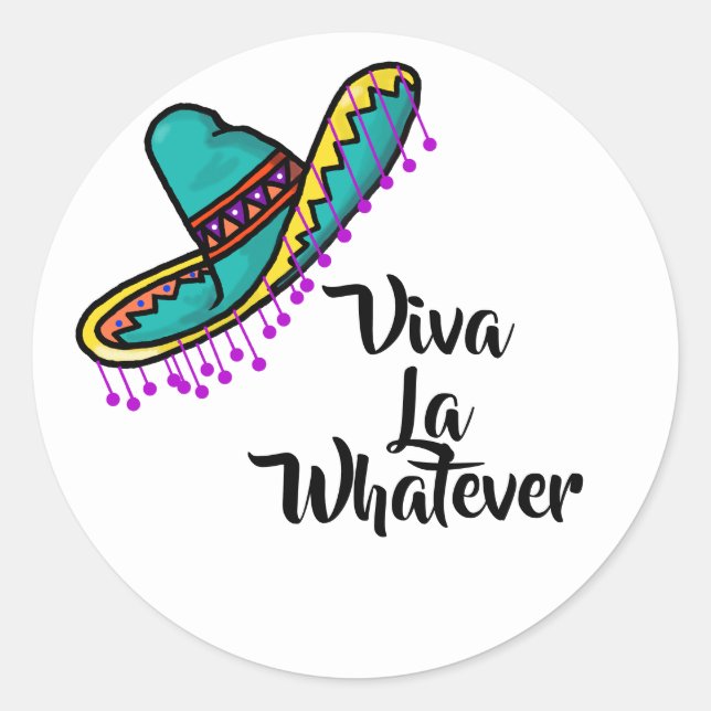Mexican Sombrero Stickers oder Name Tags (Vorderseite)