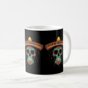 Mexican Sugar Skull Sombrero - Día de los Muertos Kaffeetasse