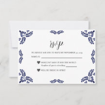 Mexican Talavera Black Floral Minimalist Wedding