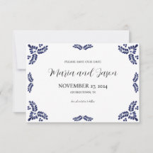 Mexican Talavera Black Floral Minimalist Wedding