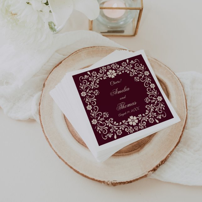 Mexican Talavera Deep Red Wedding  Serviette (Von Creator hochgeladen)