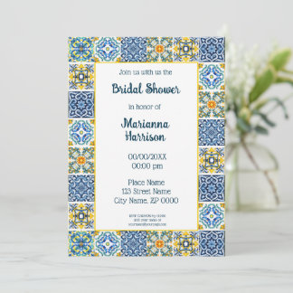 Mexican Talavera Design Bridal Dusche Einladung