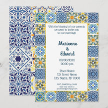 Mexican Talavera Design Wedding Einladung