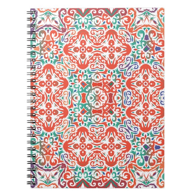 Mexican Talavera: Ethnic Tile Collage. Notizblock (Vorderseite)