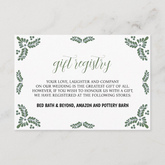 Mexican Talavera Green Floral Minimalist Wedding Begleitkarte (Vorderseite)