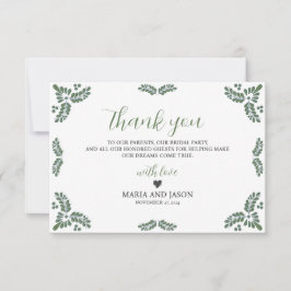 Mexican Talavera Green Floral Minimalist Wedding Dankeskarte