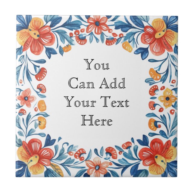 Mexican Talavera Hacienda Style Frame Tile Fliese (Vorderseite)