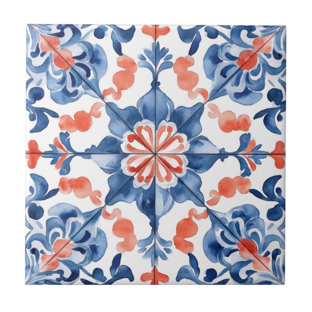 Mexican Talavera Hacienda Style Tile Fliese (Vorderseite)