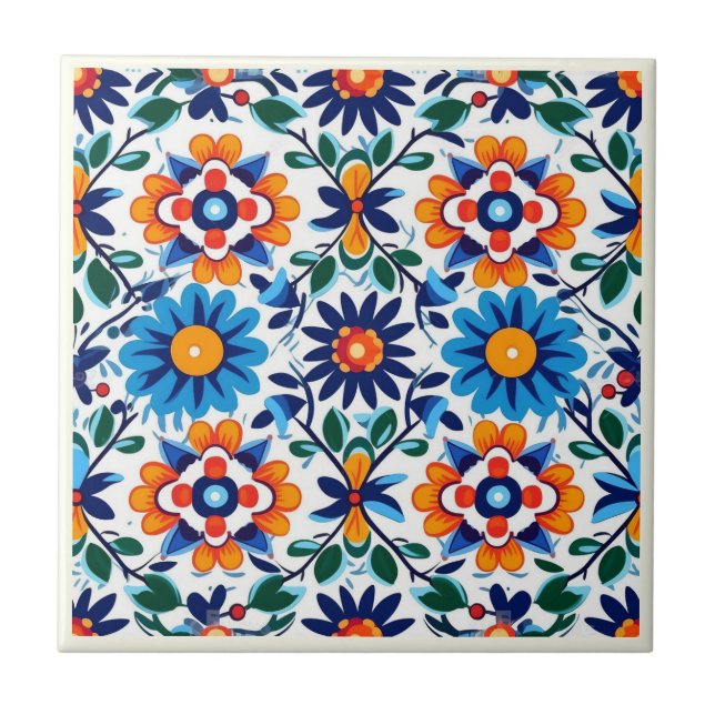 Mexican Talavera Keramik Tile Collection Fliese (Vorderseite)