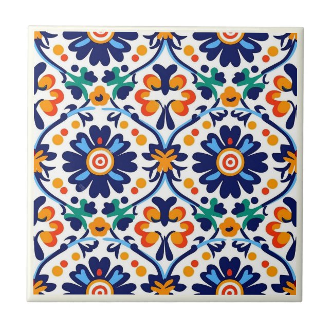 Mexican Talavera Keramik Tile Collection Fliese (Vorderseite)