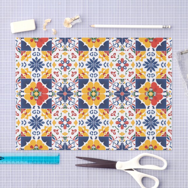 Mexican Talavera Pattern Seidenpapier (Handwerk)