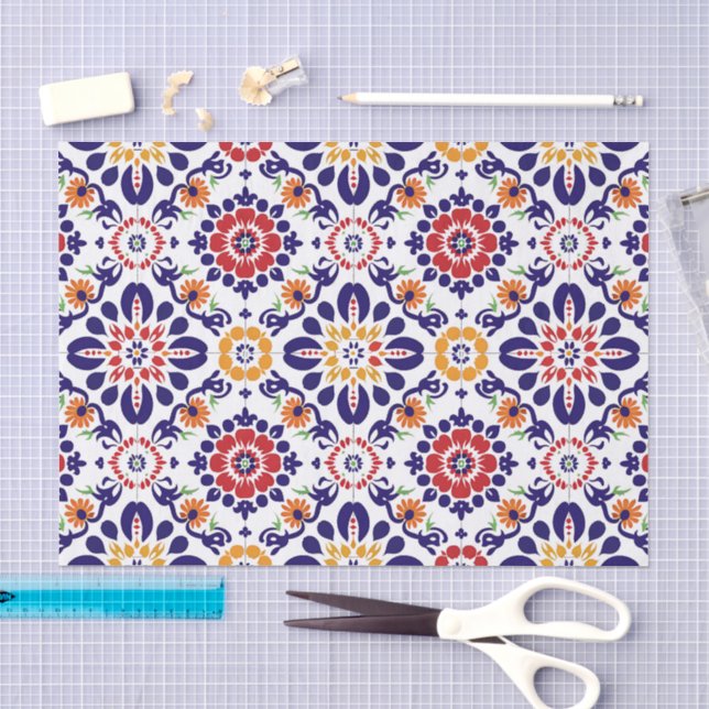 Mexican Talavera Pattern Seidenpapier (Handwerk)