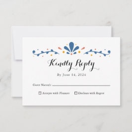 Mexican Talavera Response Card, RSVP Card Karte