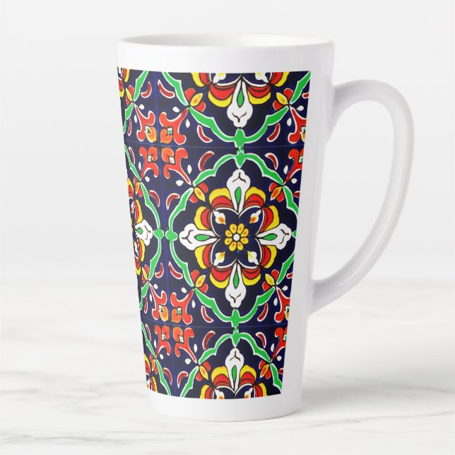 Mexican Talavera Terracotta Tile Design Nr. 2 Milchtasse (Rechts)