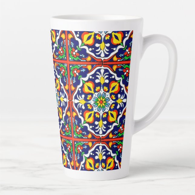 Mexican Talavera Terracotta Tile Design Nr. 3 Milchtasse (Rechts)