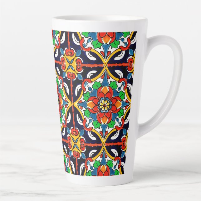 Mexican Talavera Terracotta Tile Design Nr. 5 Milchtasse (Rechts)
