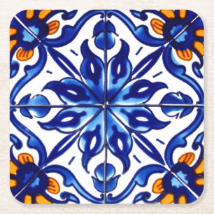 Mexican Talavera Terracotta Tile Design Nr. 8 Rechteckiger Pappuntersetzer