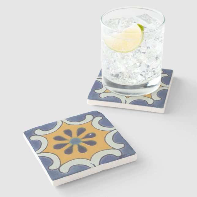 Mexican Talavera Tile Style Untersetzer (Seitenansicht)