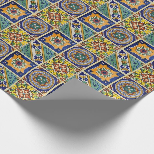 Mexican Talavera Tiles Geschenkpapier (Ecke)