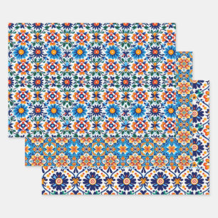 Mexican Talavera Wrapping Paper Geschenkpapier Set